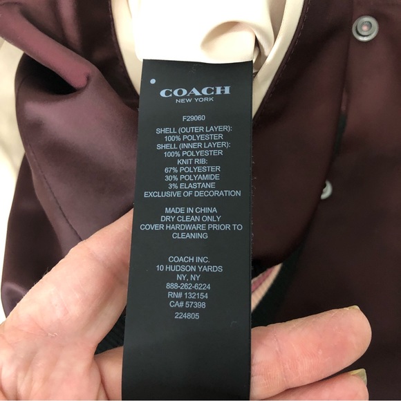 Coach Reversible Satin Varsity Style Bomber Jacket - Picture 16 of 16